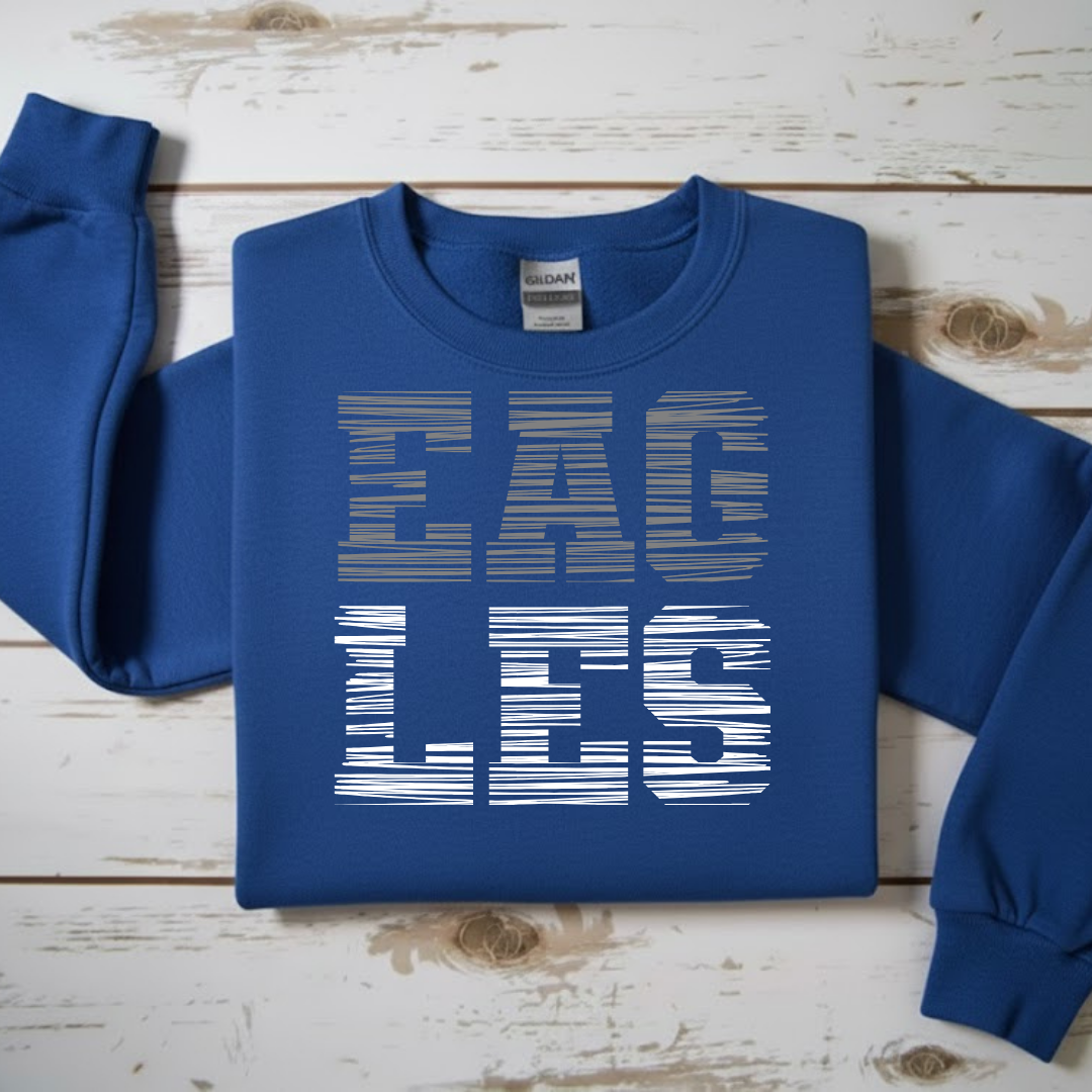 Textured "EAGLES" Spirit Crewneck