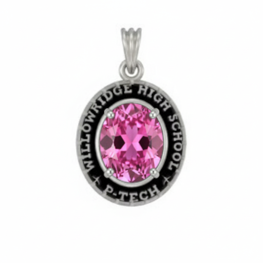 WHS P-Tech Talons Oval Birthstone Class Necklace