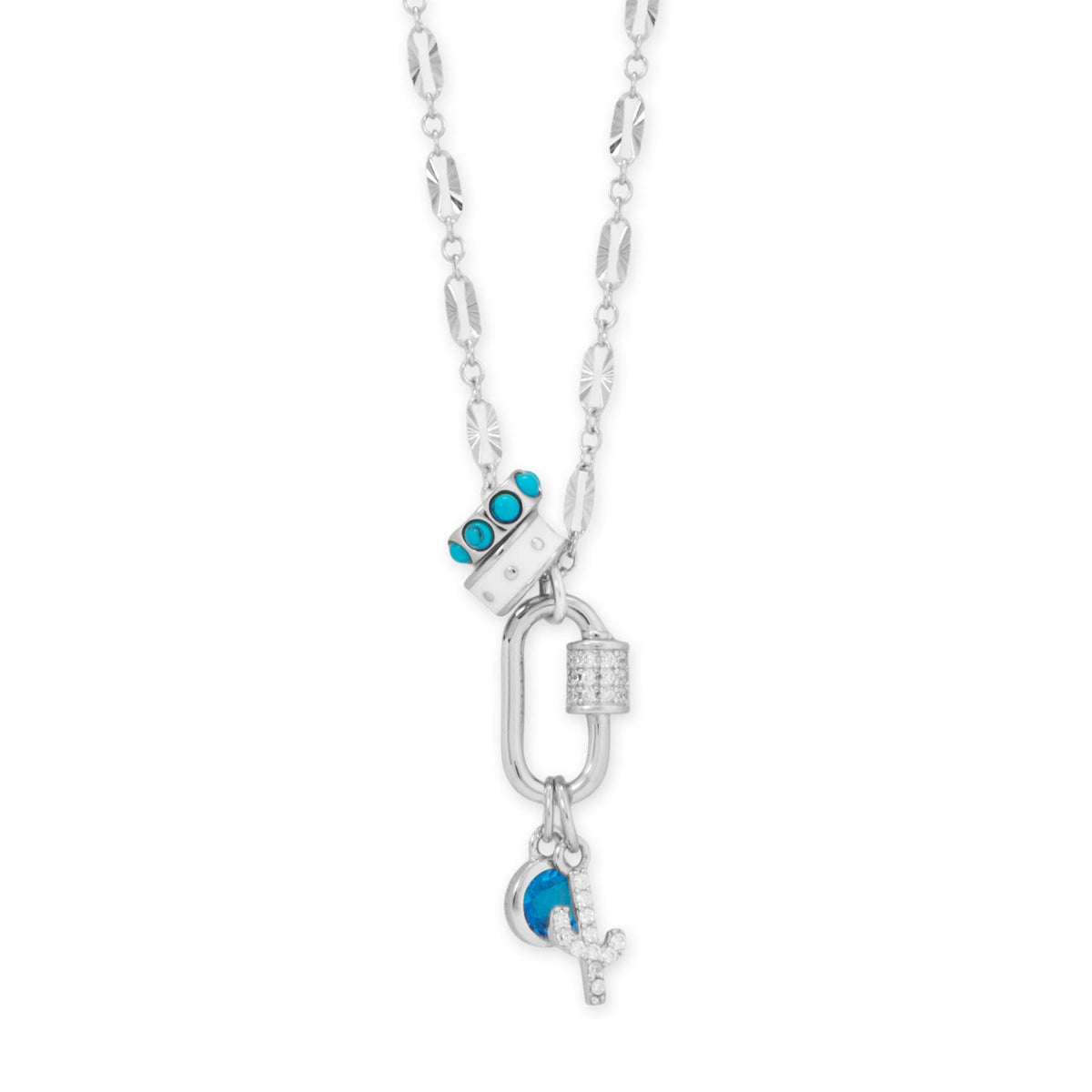 Sweet Southern Saguaro! 18" Rhodium Plated Charm Necklace