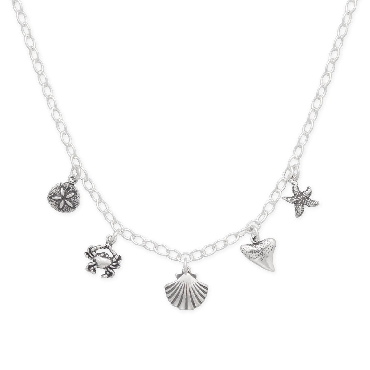 Seaside Style! 18" Oxidized Charm Necklace