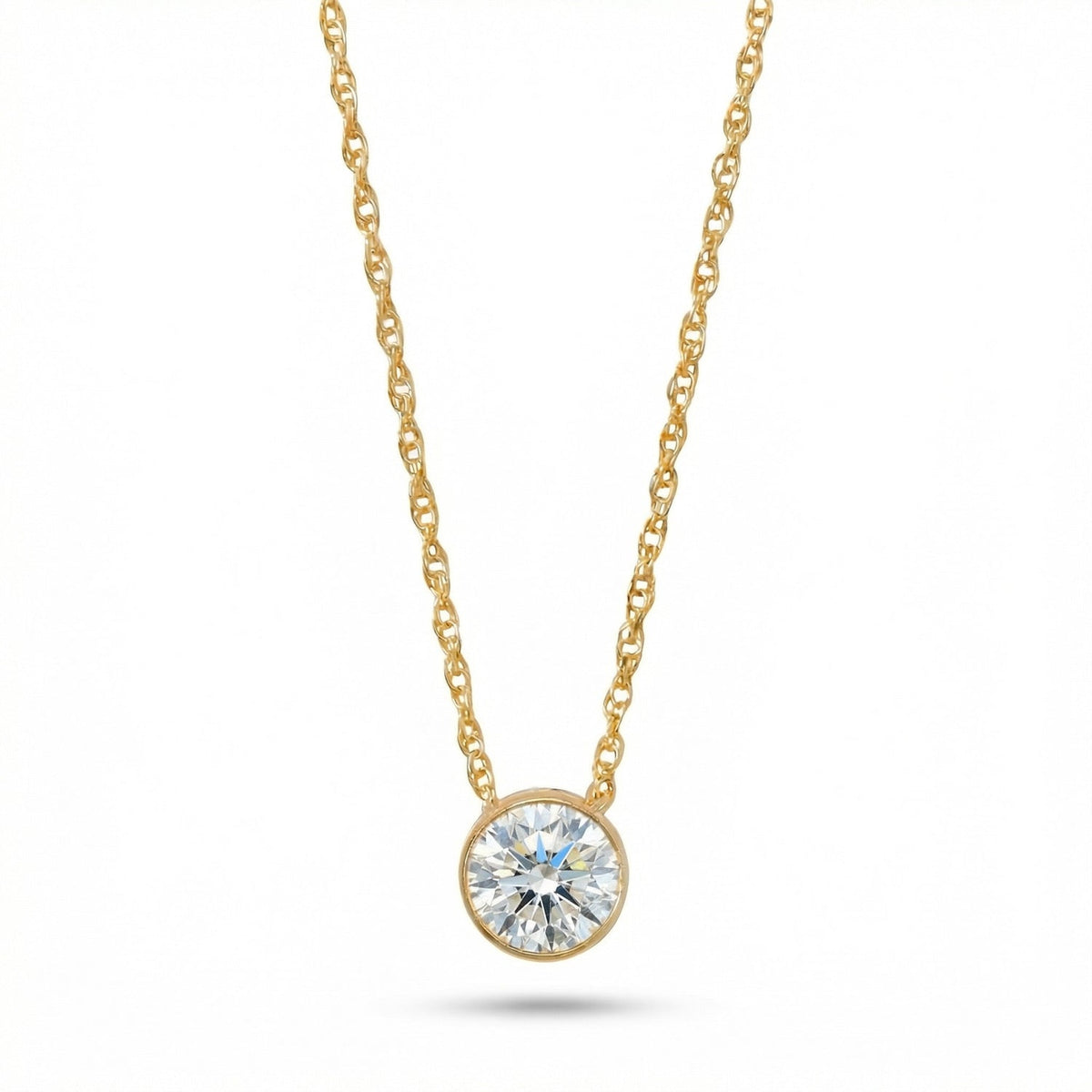 14/20 Gold Filled Floating 6mm Lab Grown Diamond Slide Necklace