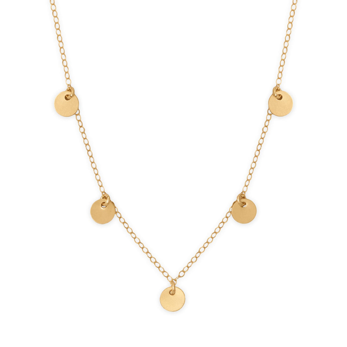 16" + 2" 14/20 Gold Filled Multi Disc Charm Necklace