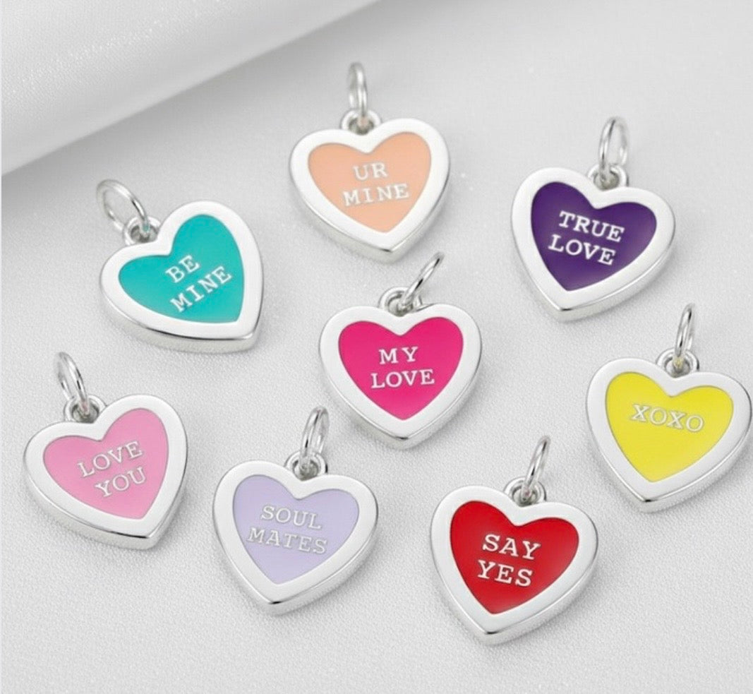 “Say Yes” Conversation Heart Disc Charm