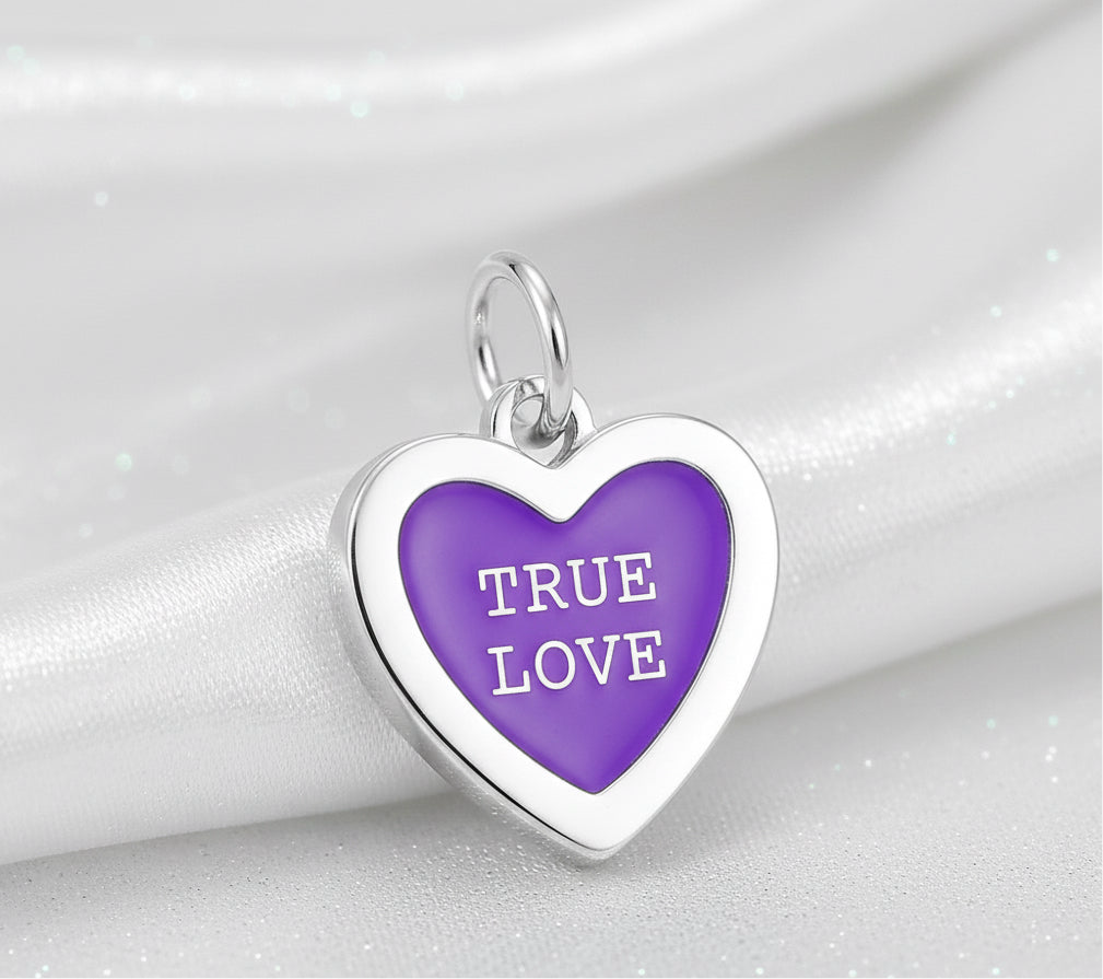 “True Love” Conversation Heart Disc Charm