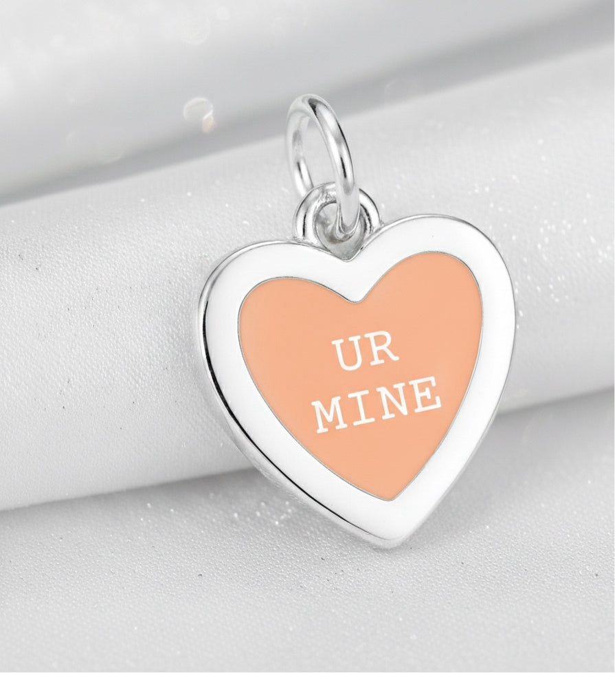 “Ur Mine” Conversation Heart Disc Charm