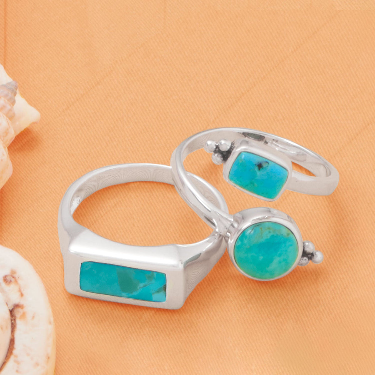 Inlay Turquoise Bar Ring