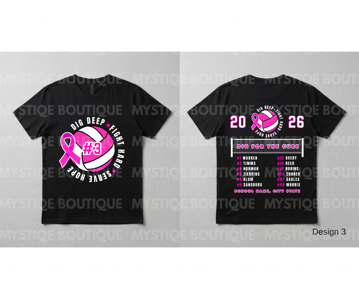 Cure Volleyball Team Design with Custom Number Shirt
