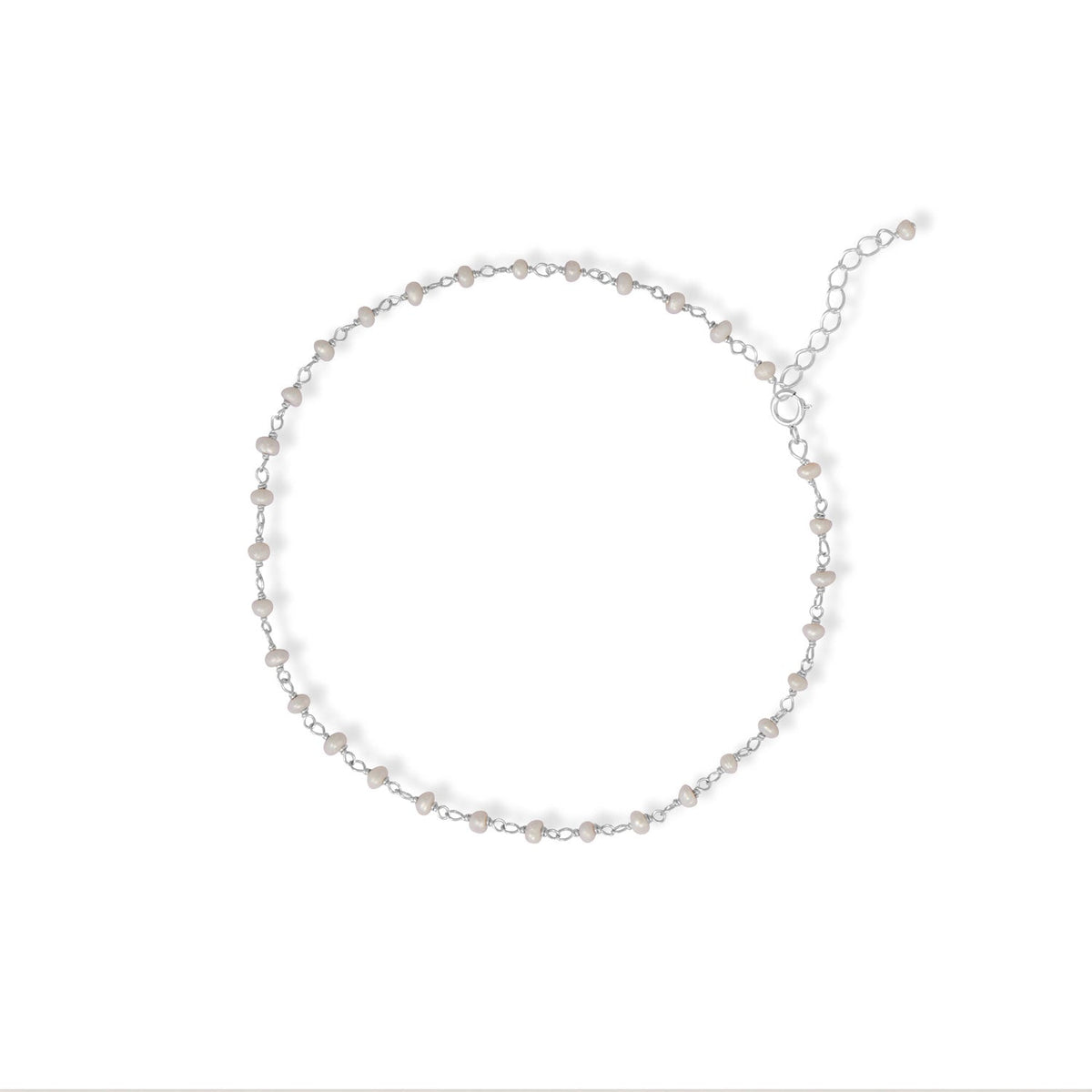 9.5" + 1" Pearl Bead Anklet