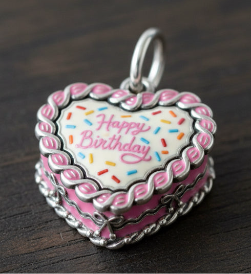 Heart-Shaped Birthday Cake Charm