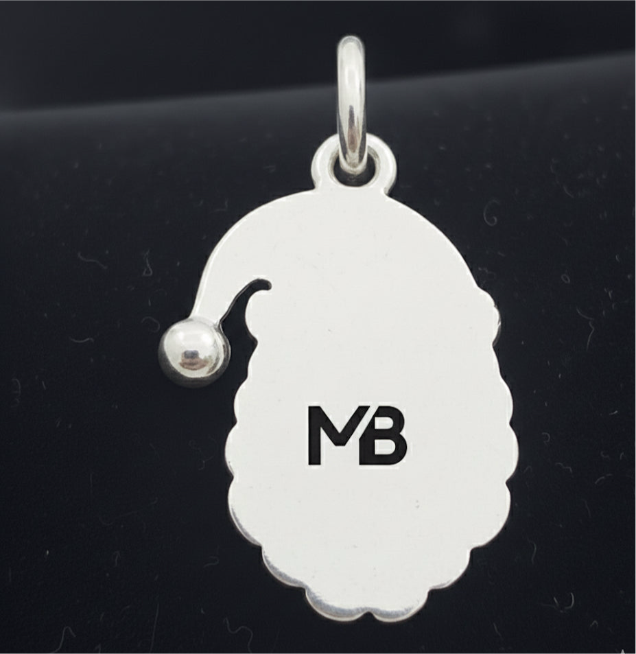 Jolly Black Santa Claus Head Charm