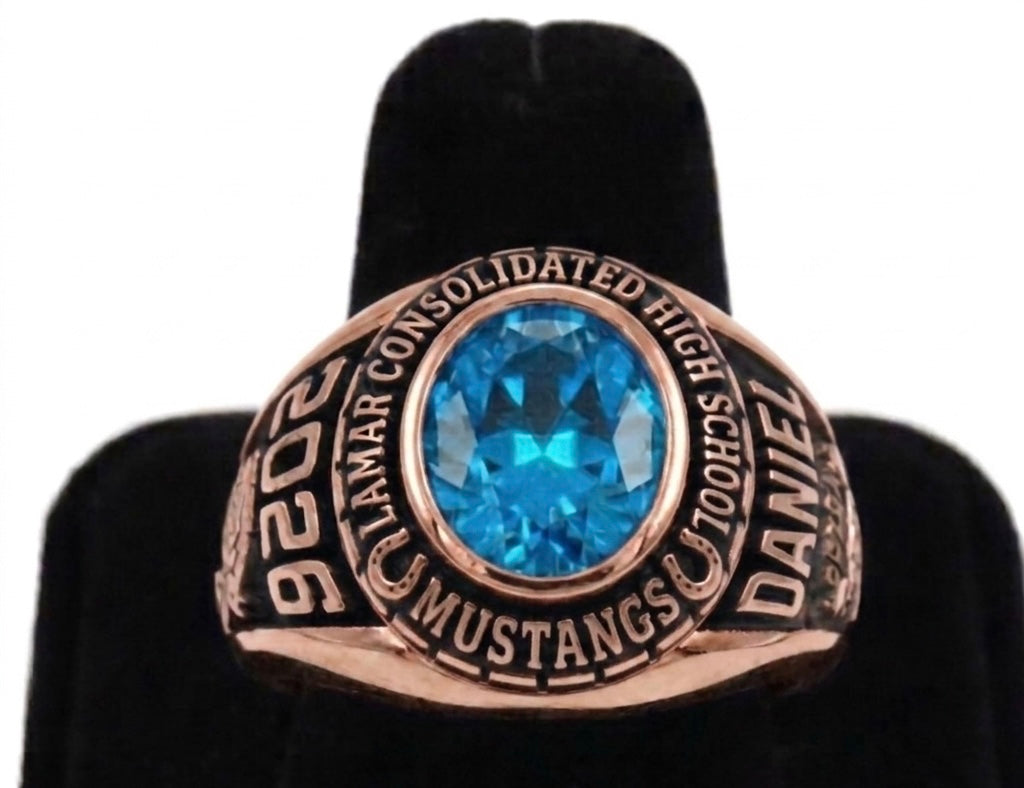 Lamar Cons. High School Men's Oval Mustangs Class Ring