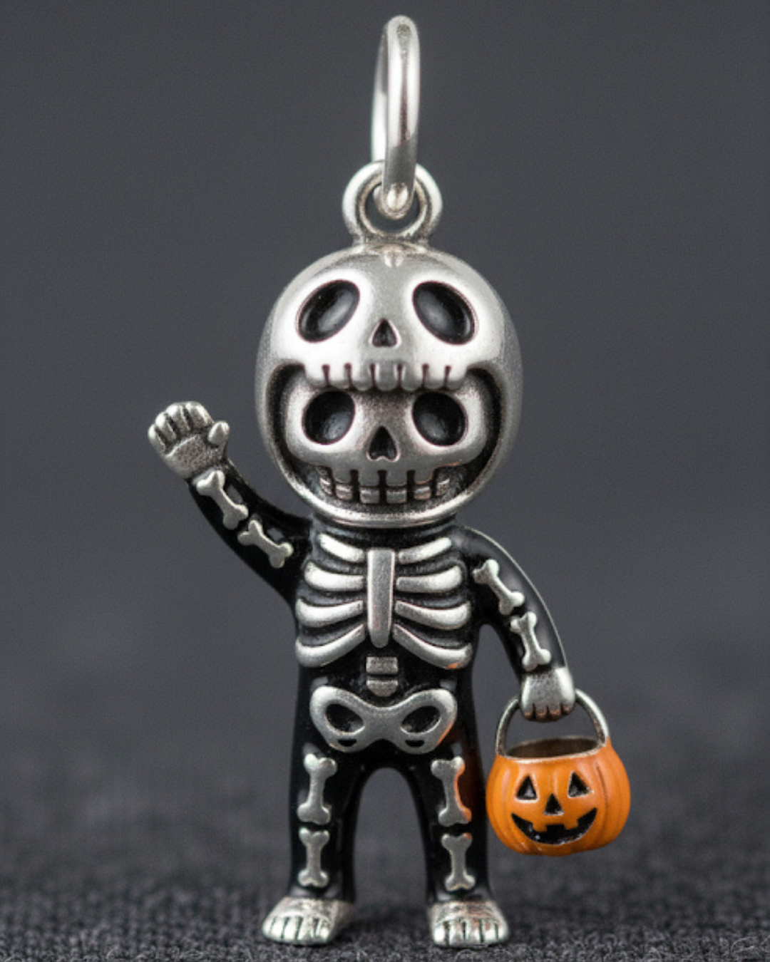 Spooky-Sweet Skeleton Trick-or-Treater Charm