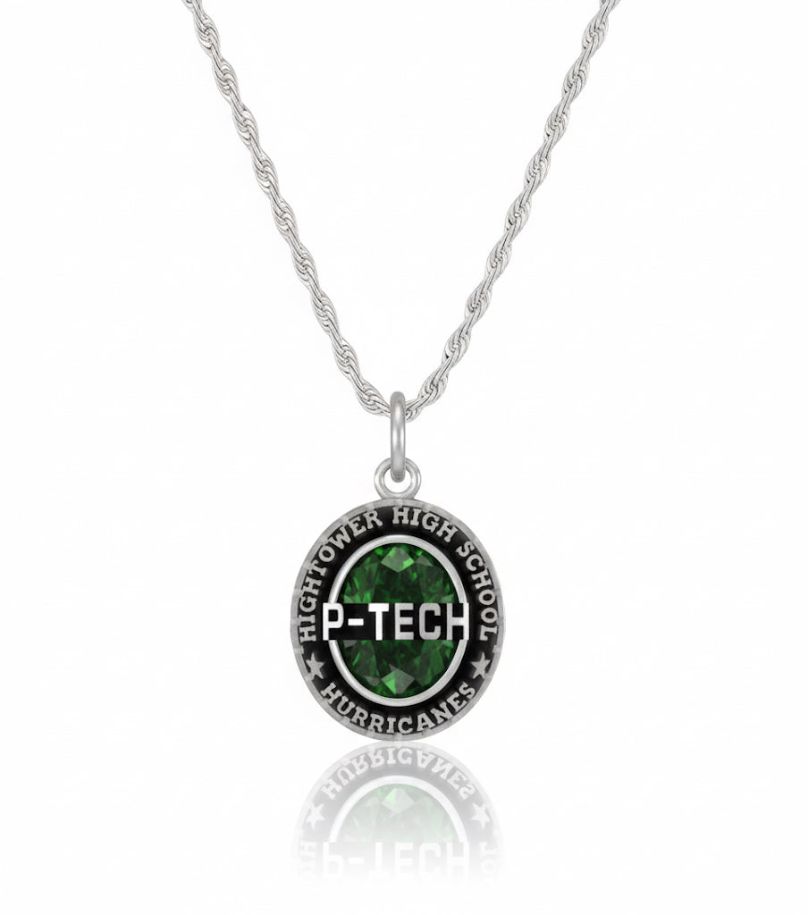 P-Tech Bridge Mascot Oval Birthstone Class Necklace