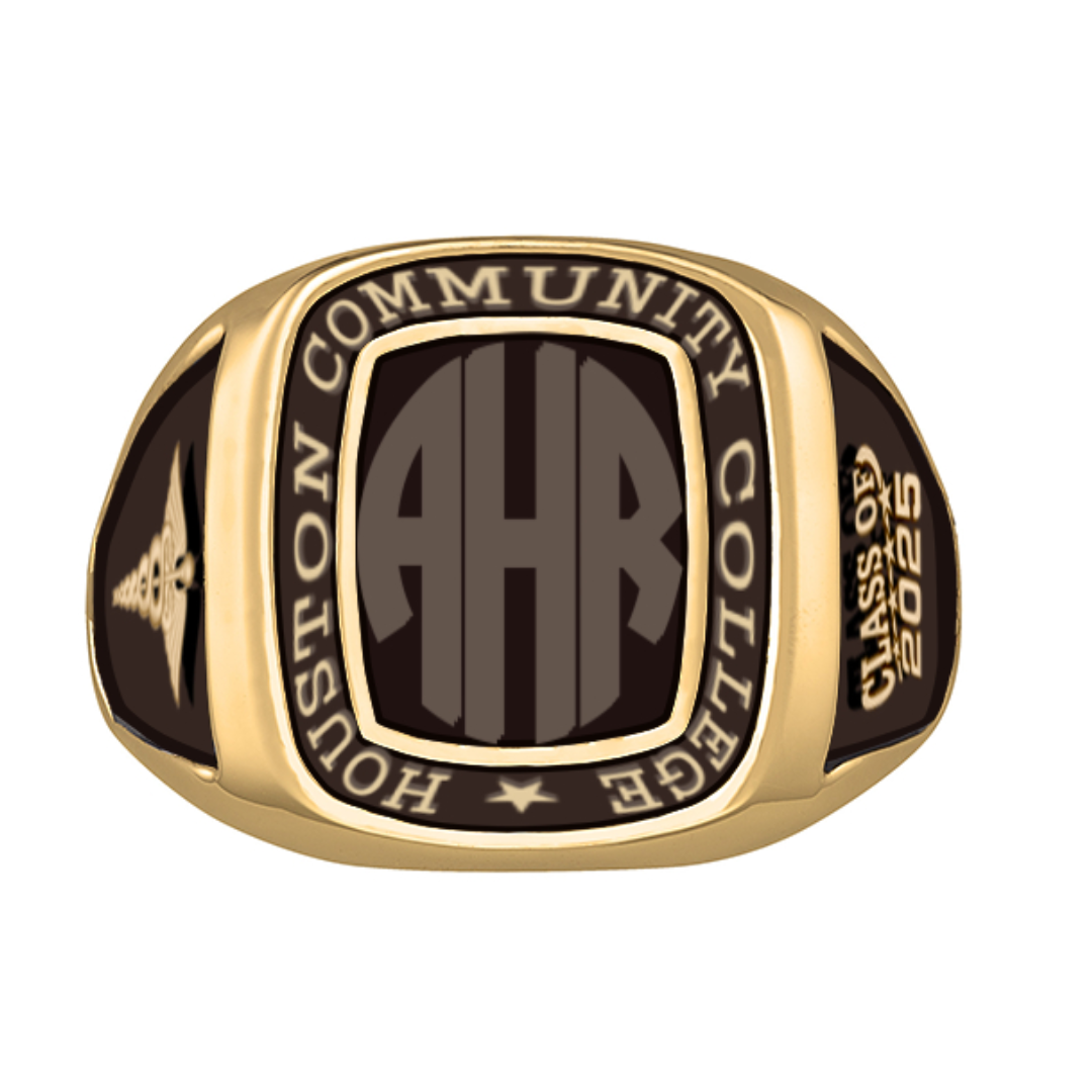 Sterling Silver Ladies Square College Ring