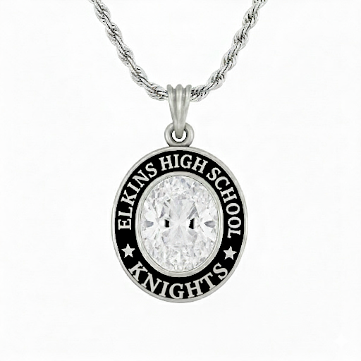 EHS Knights Oval Birthstone Class Necklace