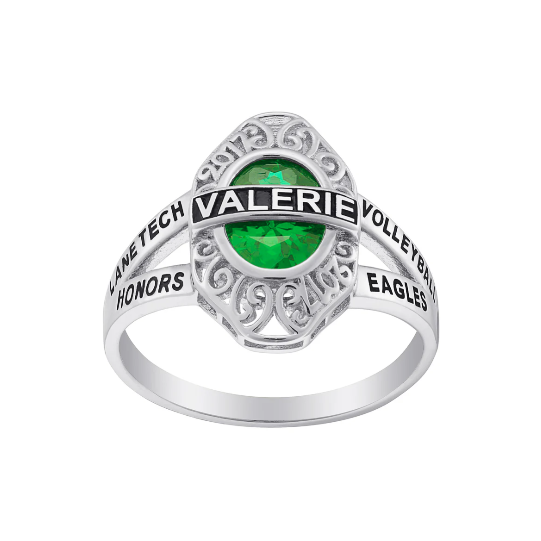 Sterling Silver Ladies Bridged Name w/ Hidden Year