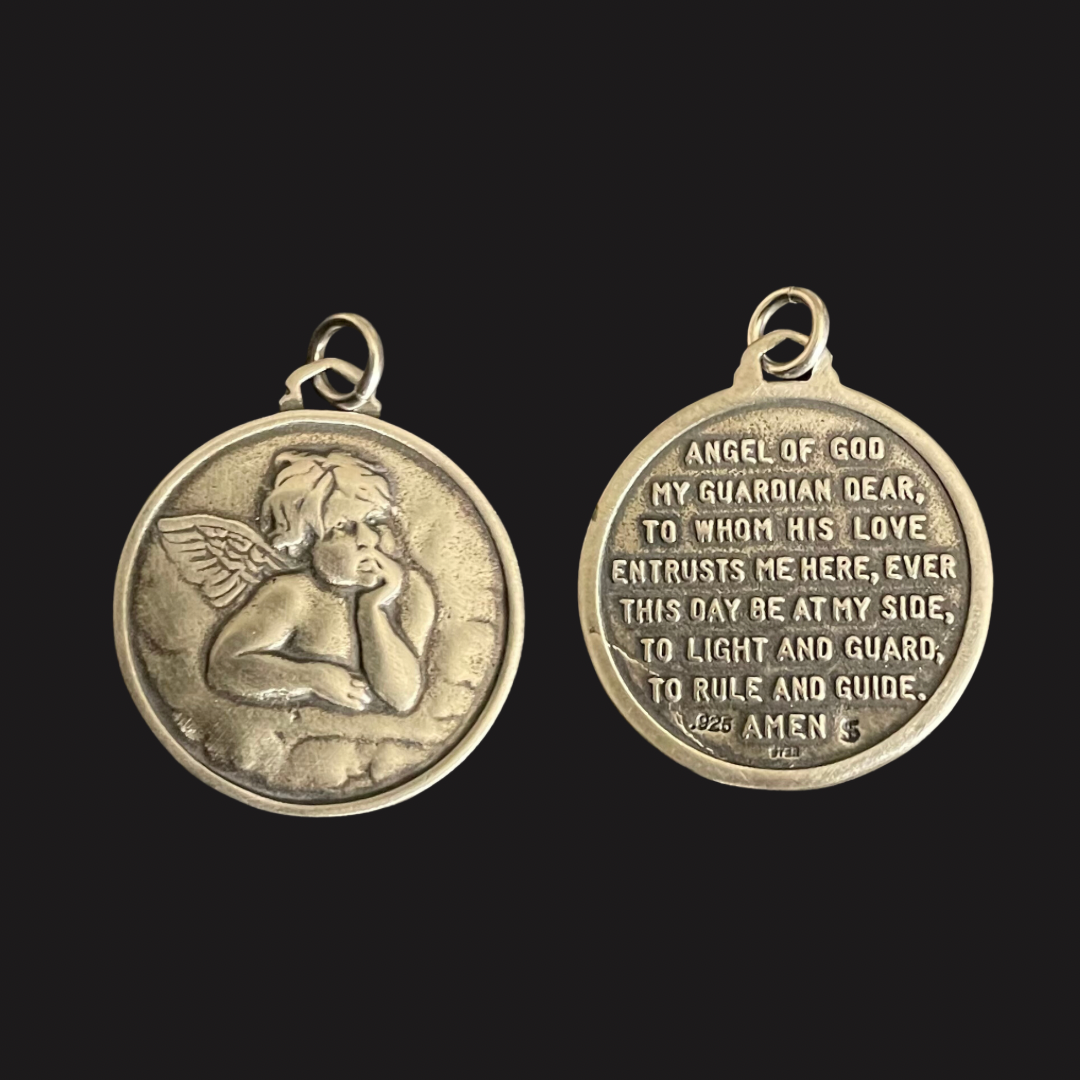 Charm en forma de disco del ángel de la guarda