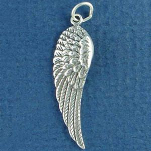 Oxidized Angel Wing Charm (Left)