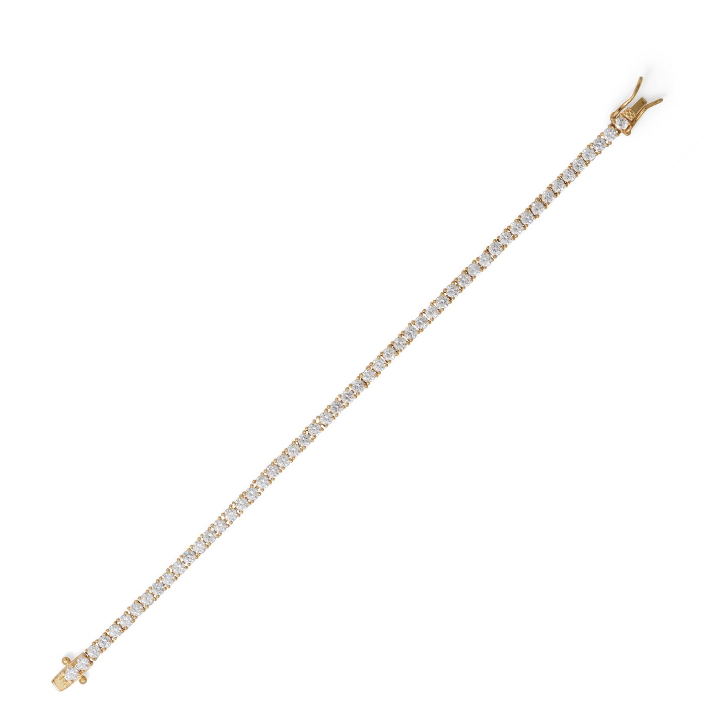 7" 14K Gold Plated 3mm CZ Tennis Bracelet