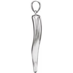 Sterling Silver 21.7x4.2 mm Italian Horn Pendant