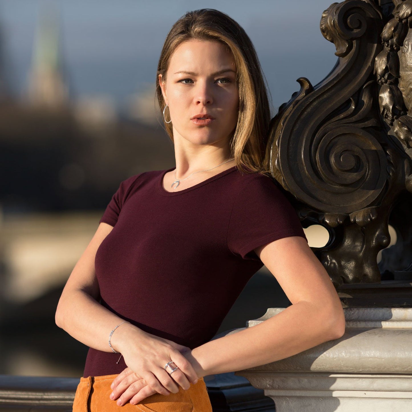 Double Row Ring with Center Bar