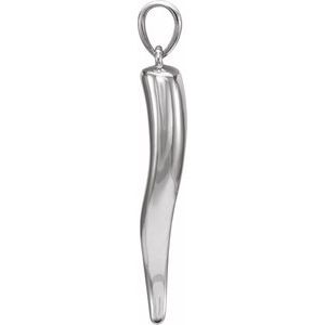 Sterling Silver 31.5x5.9 mm Italian Horn Pendant