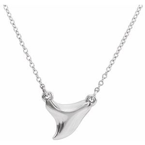 Sterling Silver Shark Tooth 16-18" Necklace