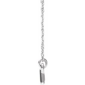 Platinum Rectangle Bar 16-18" Necklace