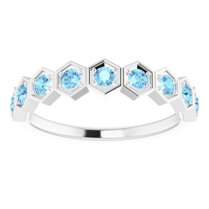 Sterling Silver Aquamarine Stackable Ring