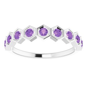 Sterling Silver Amethyst Stackable Ring