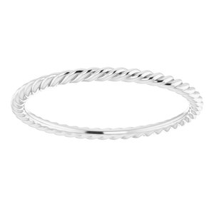 Sterling Silver 1.5 mm Skinny Rope Band Size 8