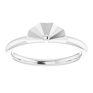 Platinum Starburst Stackable Ring