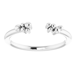 Platinum Stackable Beaded Negative Space Ring