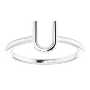 Platinum Initial U Ring