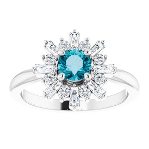 Platinum London Blue Topaz & 3/8 CTW Ring