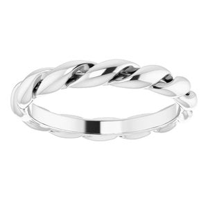 Platinum 3 mm Twisted Band Size 5.5