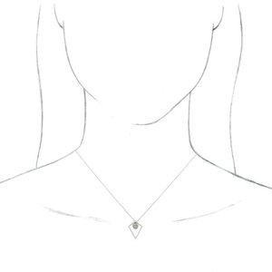 Sterling Silver Opal Cabochon Pyramid 24" Necklace