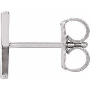 Platinum Single Initial X Earring