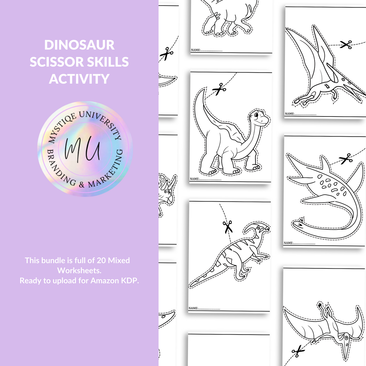 Dinosaur Scissor Skills Activity