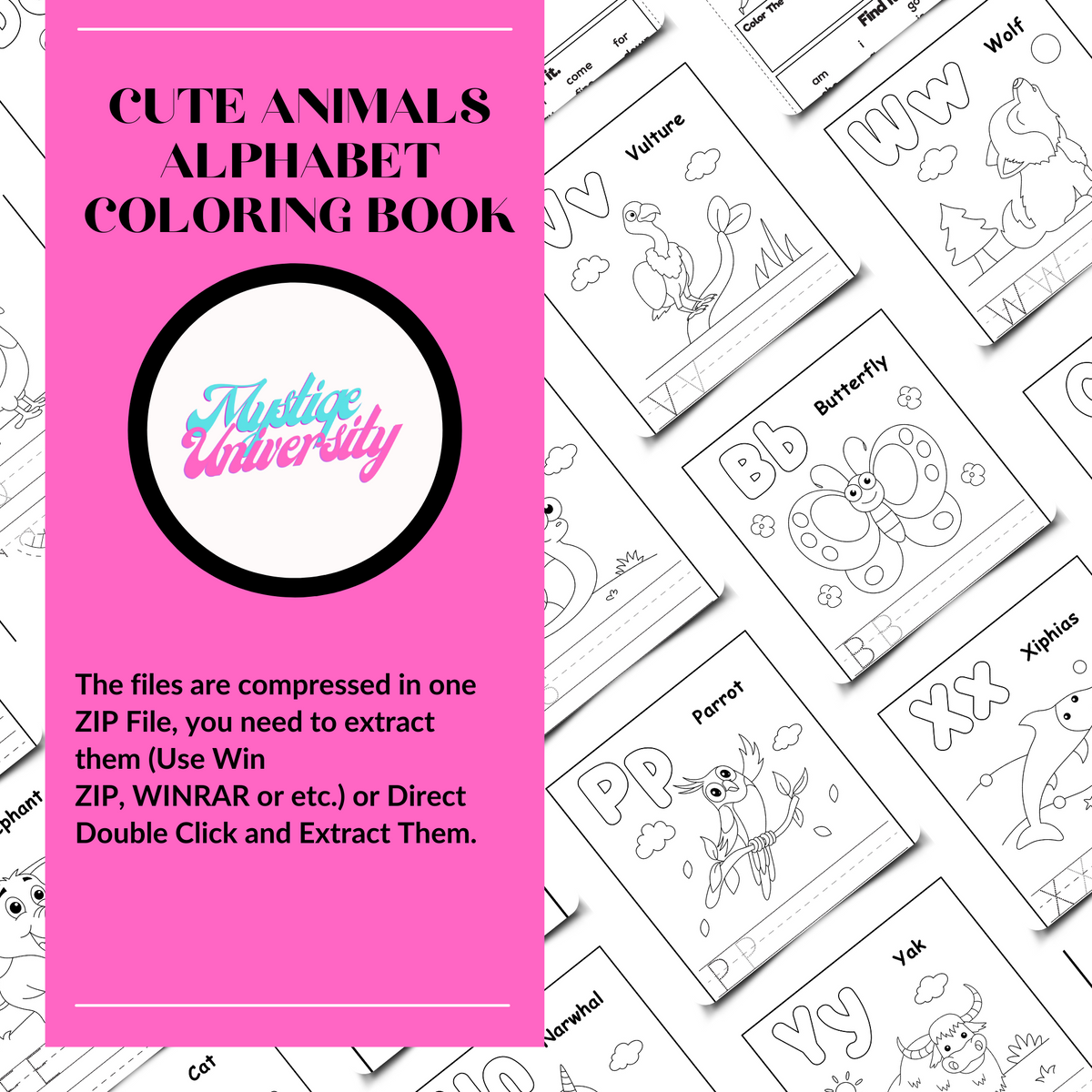 KDP Cute Animals Alphabet Coloring Book