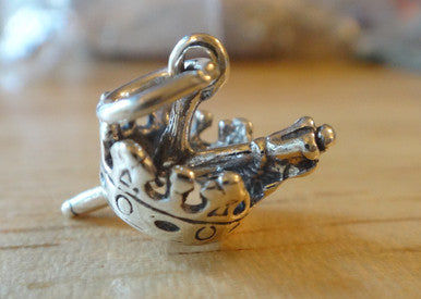 Silver Crown with Scepter Charm