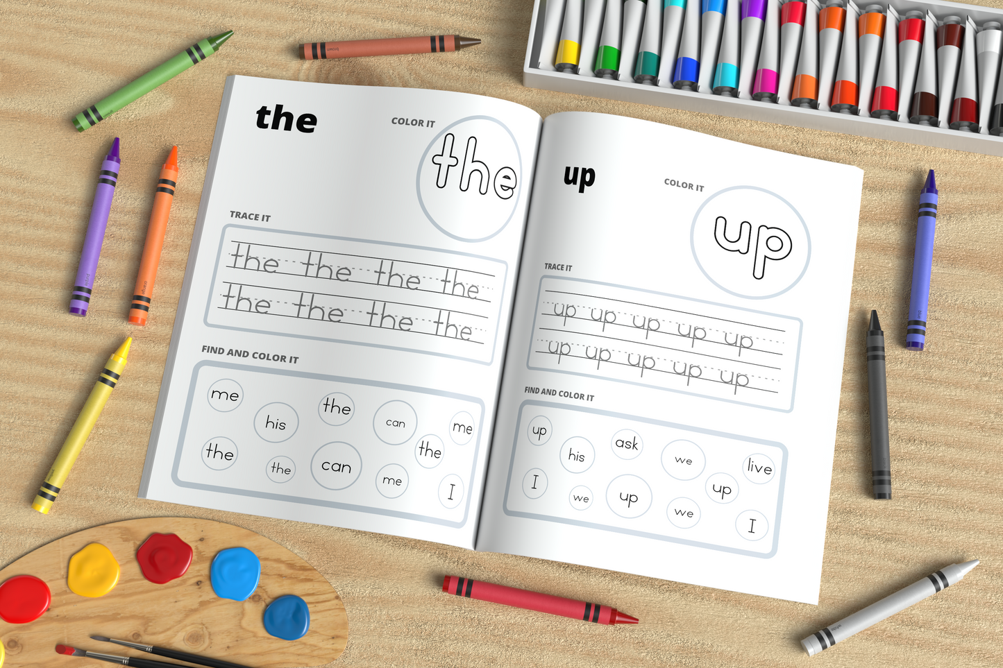 Custom Open Coloring Book Mockup