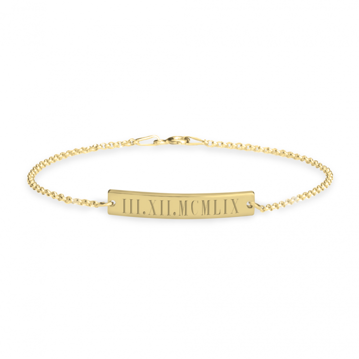 Roman Numeral Bar Bracelet