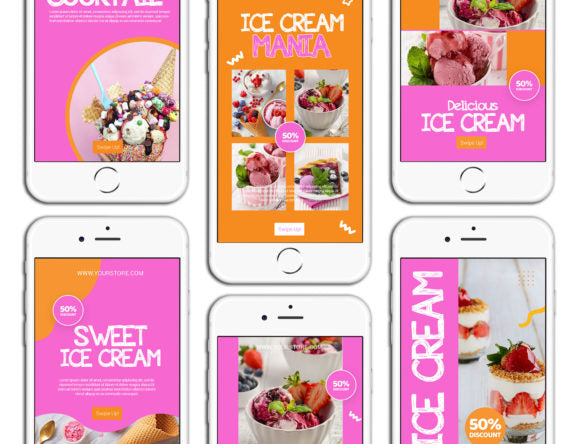 Ice Cream Insta Story Canva Template
