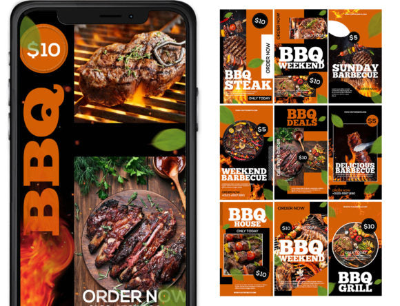 Steak Bar Insta Story Canva Template