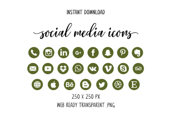 Military Green Social Media Icons
