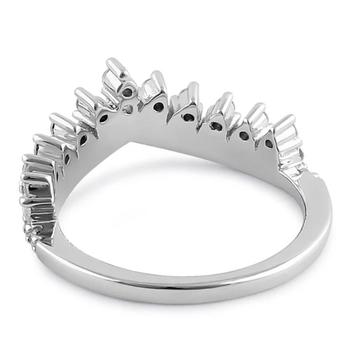 Anillo de corona vintage de plata de ley