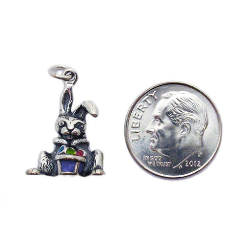 Easter Bunny with Enamel Colored Eggs