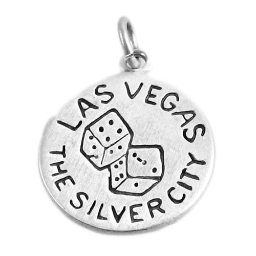 Dije de 2 caras "Las Vegas" NV "La ciudad de plata"