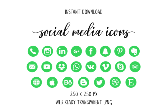 Green Social Media Icons